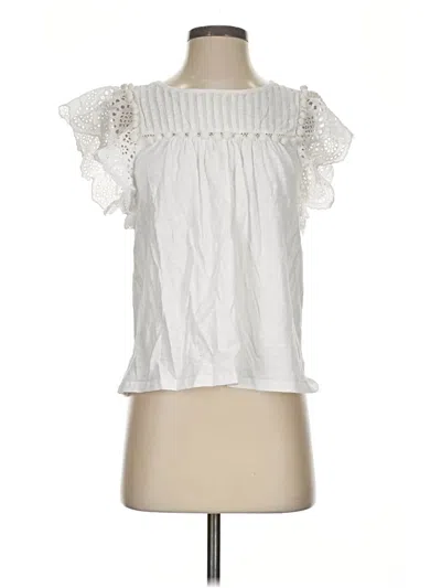 Pre-owned Jcrew Short Sleeve Blouse In White