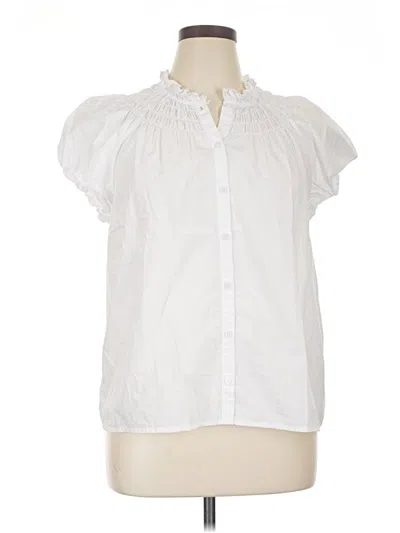 Pre-owned Jcrew Short Sleeve Blouse In White