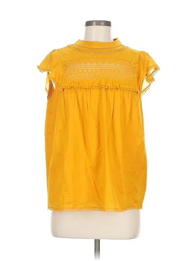 Pre-owned Jcrew Short Sleeve Blouse In Yellow