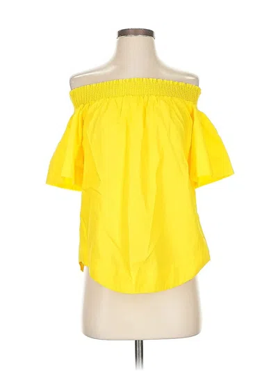 Pre-owned Jcrew Short Sleeve Blouse In Yellow