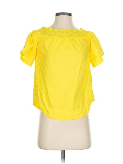 Pre-owned Jcrew Short Sleeve Blouse In Yellow