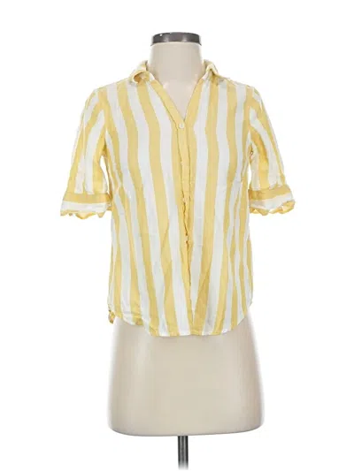 Pre-owned Jcrew Short Sleeve Blouse In Yellow