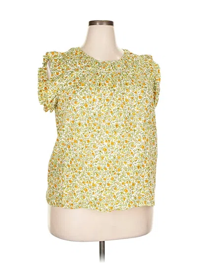 Pre-owned Jcrew Short Sleeve Blouse In Yellow