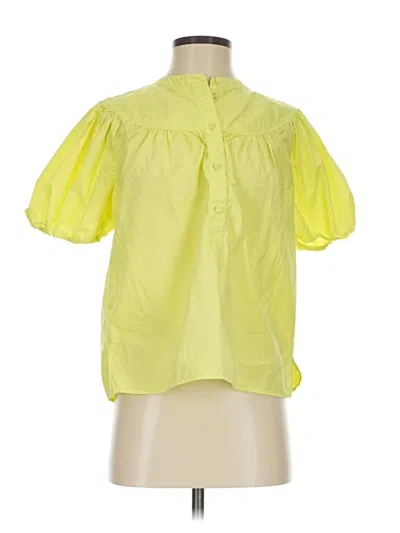 Pre-owned Jcrew Short Sleeve Blouse In Yellow
