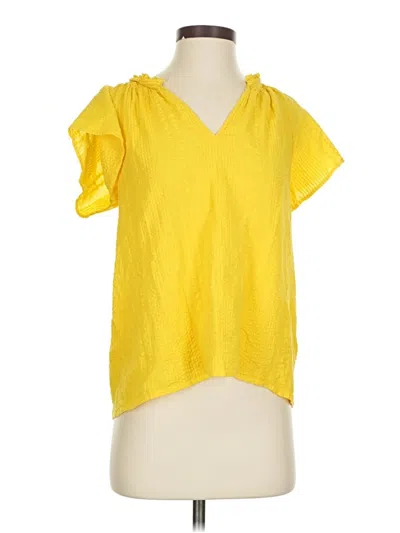 Pre-owned Jcrew Short Sleeve Blouse In Yellow