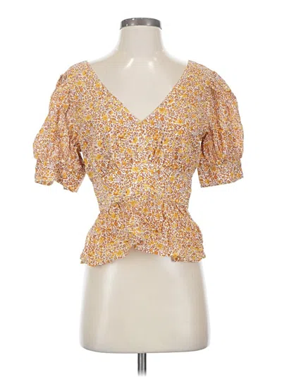 Pre-owned Jcrew Short Sleeve Blouse In Yellow