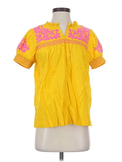 Pre-owned Jcrew Short Sleeve Blouse In Yellow