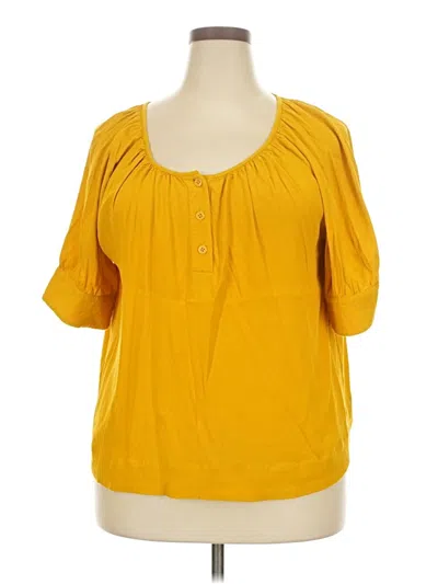 Pre-owned Jcrew Short Sleeve Blouse In Yellow