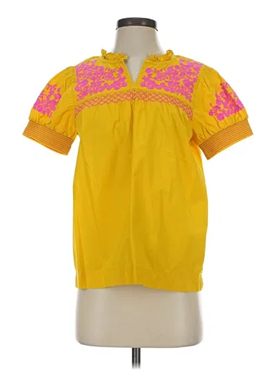Pre-owned Jcrew Short Sleeve Blouse In Yellow