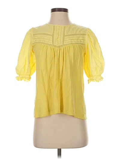 Pre-owned Jcrew Short Sleeve Blouse In Yellow