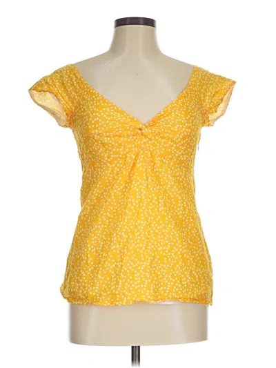 Pre-owned Jcrew Short Sleeve Blouse In Yellow