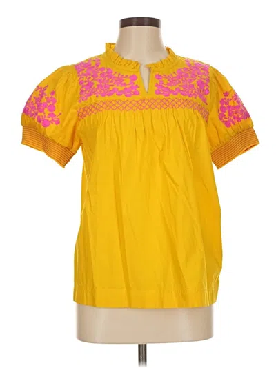 Pre-owned Jcrew Short Sleeve Blouse In Yellow