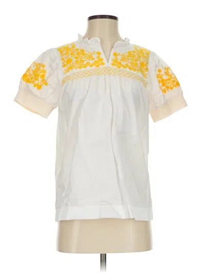 Pre-owned Jcrew Short Sleeve Blouse In Yellow