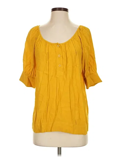 Pre-owned Jcrew Short Sleeve Blouse In Yellow