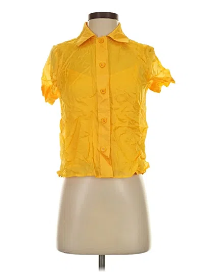 Jcrew Short Sleeve Blouse In Yellow