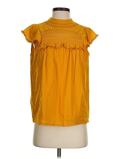 Pre-owned Jcrew Short Sleeve Blouse In Yellow