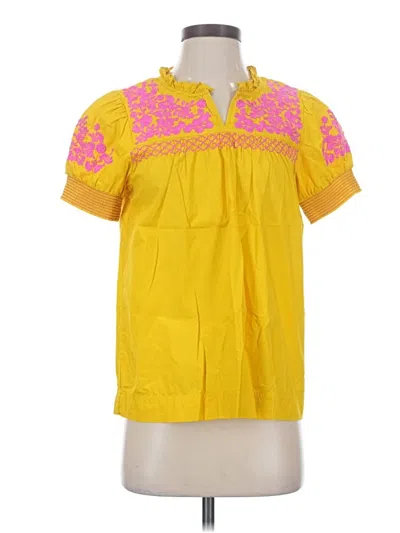 Pre-owned Jcrew Short Sleeve Blouse In Yellow