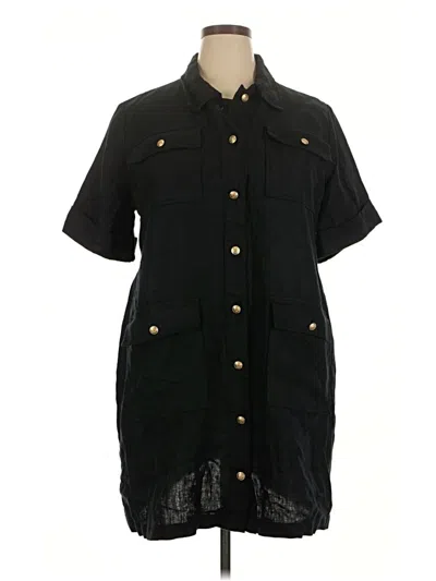 Pre-owned Jcrew Short Sleeve Button Down Shirt In Black