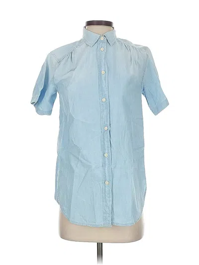 Pre-owned Jcrew Short Sleeve Button Down Shirt In Blue