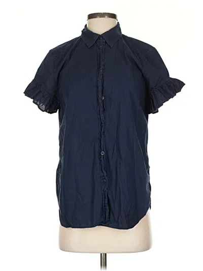 Pre-owned Jcrew Short Sleeve Button Down Shirt In Blue