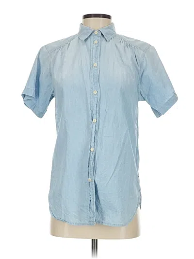 Pre-owned Jcrew Short Sleeve Button Down Shirt In Blue