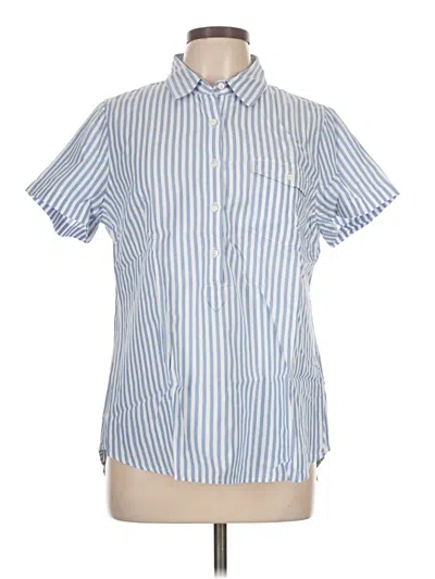 Pre-owned Jcrew Short Sleeve Button Down Shirt In Blue