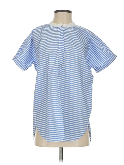 Pre-owned Jcrew Short Sleeve Button Down Shirt In Blue