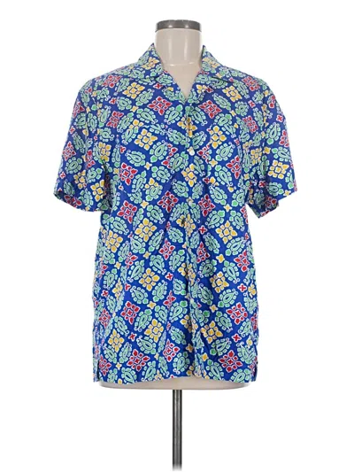 Pre-owned Jcrew Short Sleeve Button Down Shirt In Blue