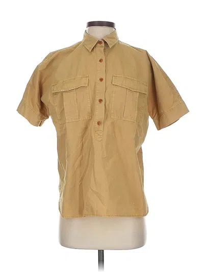 Pre-owned Jcrew Short Sleeve Button Down Shirt In Brown