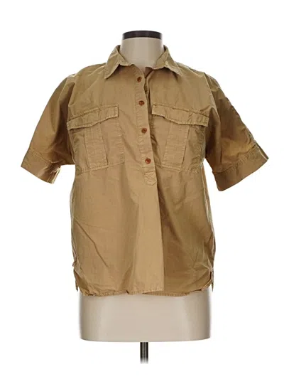 Pre-owned Jcrew Short Sleeve Button Down Shirt In Brown