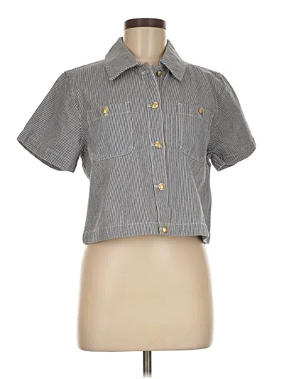Pre-owned Jcrew Short Sleeve Button Down Shirt In Gray