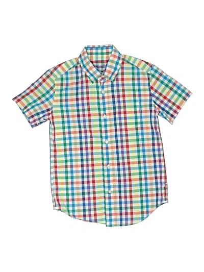 Pre-owned Jcrew Kids' Short Sleeve Button Down Shirt In Green