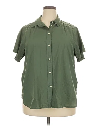 Pre-owned Jcrew Short Sleeve Button Down Shirt In Green