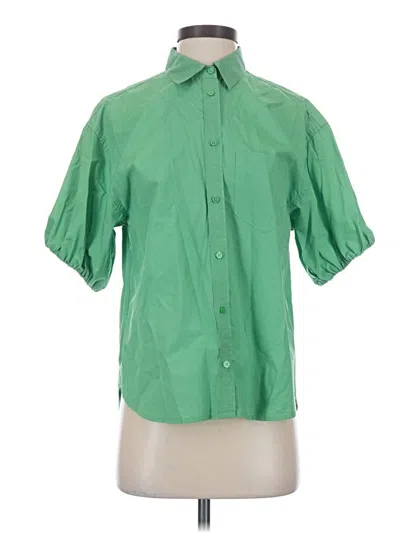 Pre-owned Jcrew Short Sleeve Button Down Shirt In Green