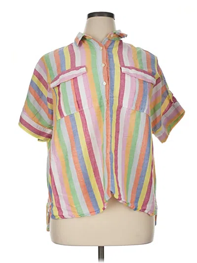 Pre-owned Jcrew Short Sleeve Button Down Shirt In Pink