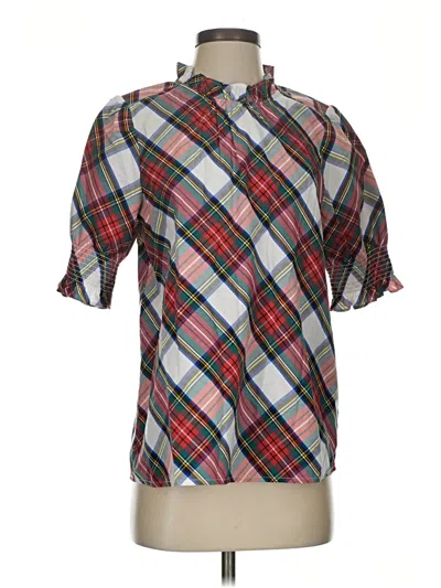 Pre-owned Jcrew Short Sleeve Button Down Shirt In Red