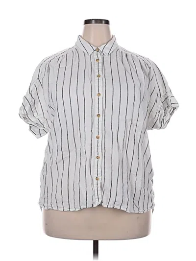 Pre-owned Jcrew Short Sleeve Button Down Shirt In Silver