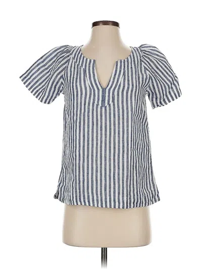 Pre-owned Jcrew Short Sleeve Henley Shirt In Blue