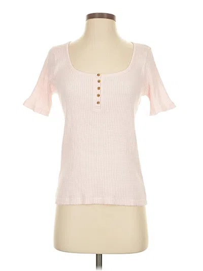 Jcrew Short Sleeve Henley Shirt In Pink