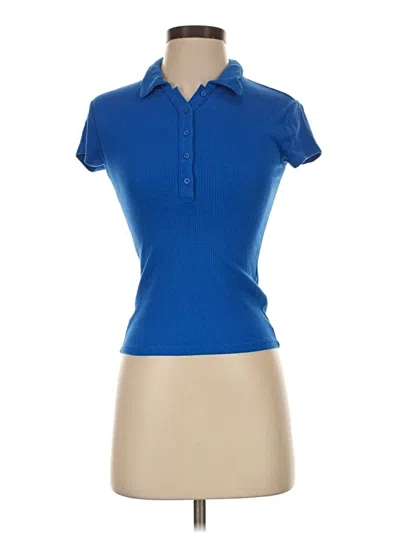 Pre-owned Jcrew Short Sleeve Polo Shirt In Blue