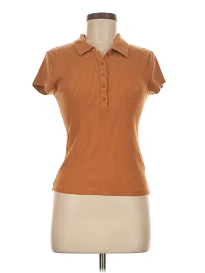 Pre-owned Jcrew Short Sleeve Polo Shirt In Brown