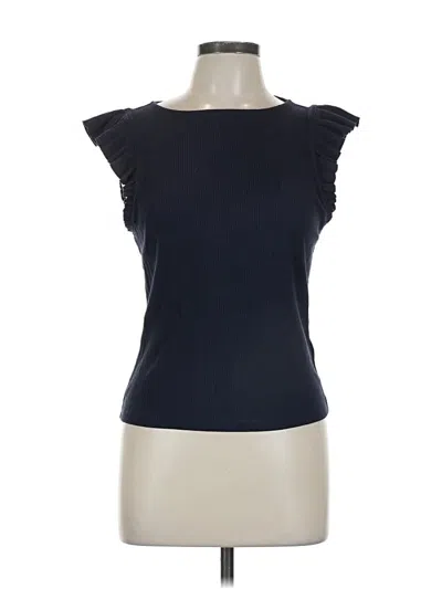 Pre-owned Jcrew Short Sleeve Top Black Boatneck Tops