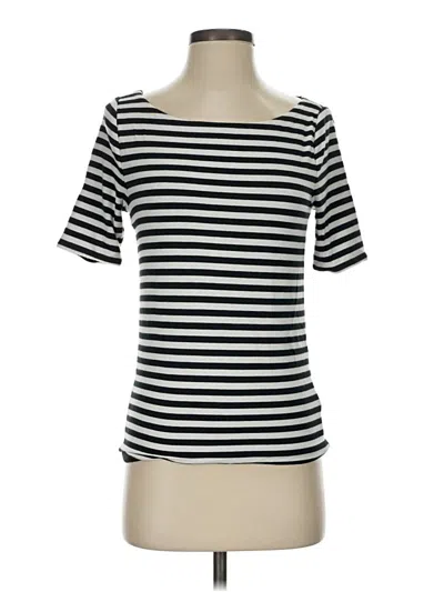 Pre-owned Jcrew Short Sleeve Top Black Boatneck Tops