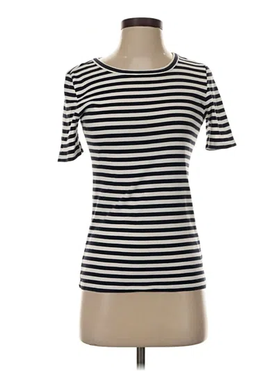 Pre-owned Jcrew Short Sleeve Top Black Boatneck Tops