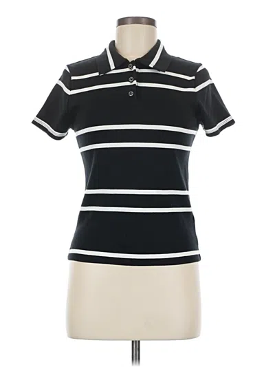 Pre-owned Jcrew Short Sleeve Top Black Collared Neckline Tops