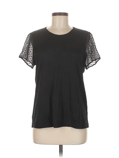 Pre-owned Jcrew Short Sleeve Top Black Crew Neck Tops