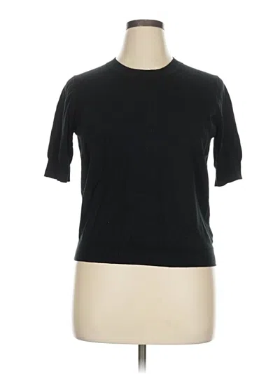 Pre-owned Jcrew Short Sleeve Top Black Crew Neck Tops