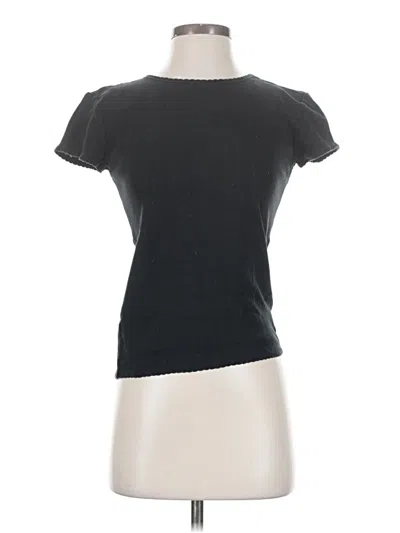 Pre-owned Jcrew Short Sleeve Top Black Crew Neck Tops