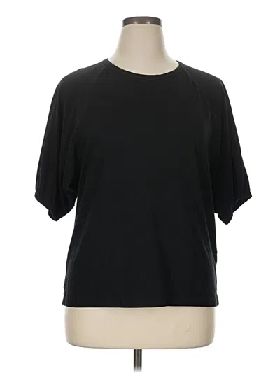 Pre-owned Jcrew Short Sleeve Top Black Crew Neck Tops