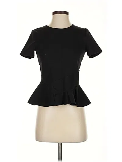 Pre-owned Jcrew Short Sleeve Top Black Keyhole Neckline Tops